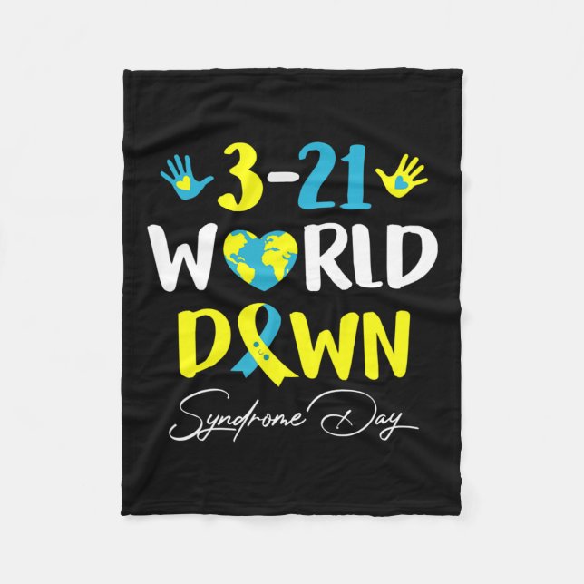 Down Syndrome Awareness Day Extra Chromosome  Fleece Blanket (Front)