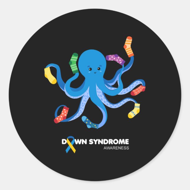 Down Syndrome Awareness Day Rock Your Socks  Classic Round Sticker (Front)