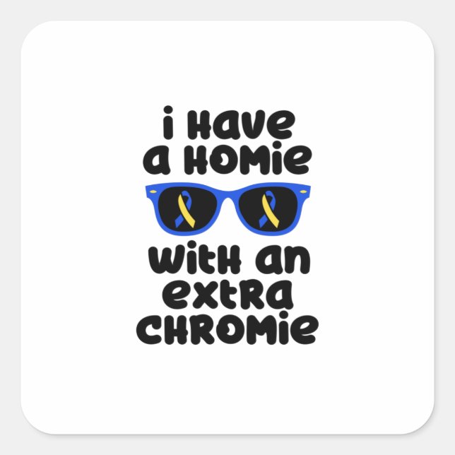 Down syndrome awareness, down syndrome, square sticker (Front)