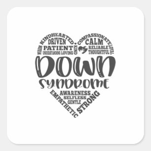 Down syndrome awareness, downs syndrome square sticker