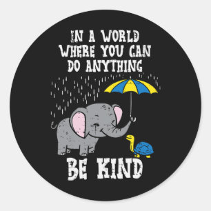 Down Syndrome Awareness Elephant Be Kind T21 Men W Classic Round Sticker