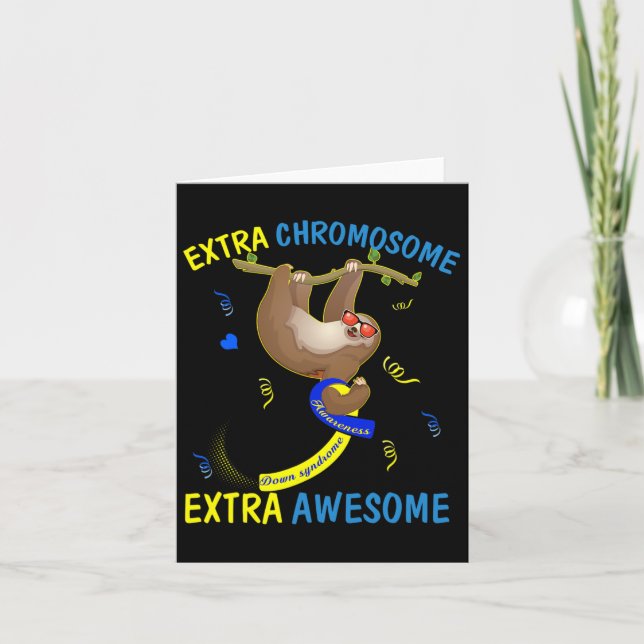 Down Syndrome Awareness Extra Awesome Sloth Gift  Card (Front)