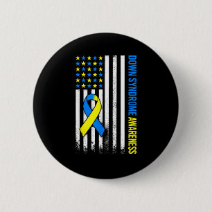 Down syndrome awareness flag t21 trisomy 21 dad 6 cm round badge
