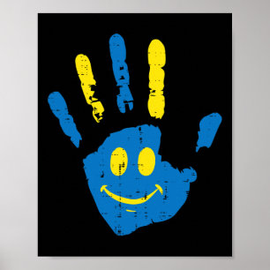 Down Syndrome Awareness Hand Smile Trisomy 21 Men  Poster