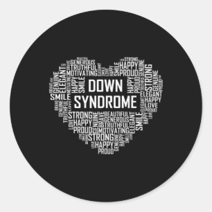 Down Syndrome Awareness Heart Gift Support Gifts Classic Round Sticker