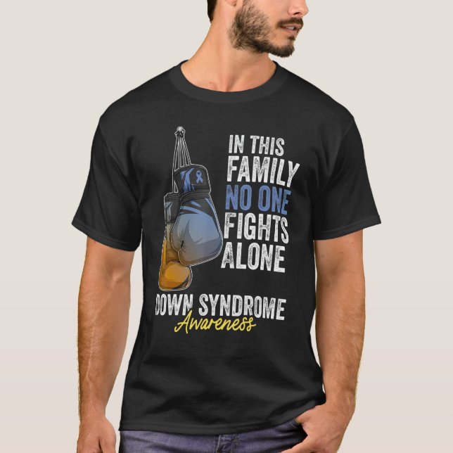 Down Syndrome Awareness Month Gloves Yellow And Bl T-Shirt (Front)