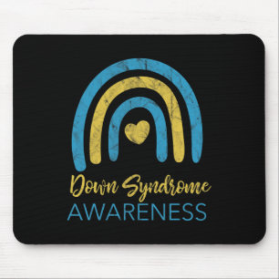 Down Syndrome Awareness Month Retro Rainbow T21 Mouse Mat
