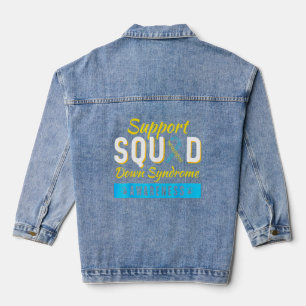 Down Syndrome Awareness Month Ribbon Support Squad Denim Jacket