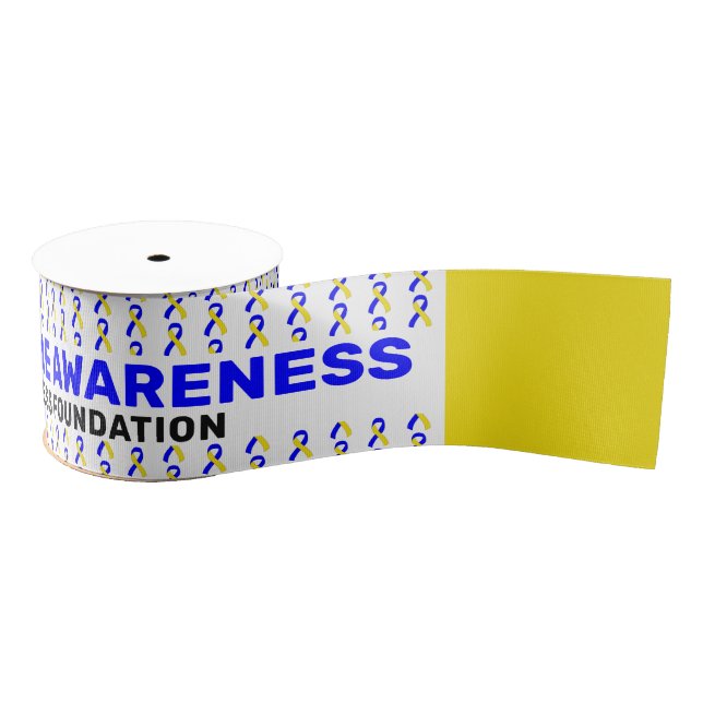 Down Syndrome Awareness Pattern Ribbon Grosgrain Ribbon (Spool)