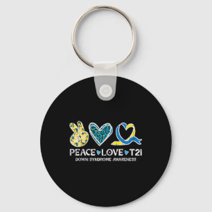 Down Syndrome Awareness Peace Love T21 Wdsd Women Key Ring