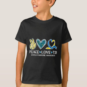 Down Syndrome Awareness Peace Love T21 Wdsd Women T-Shirt