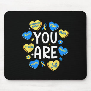 Down Syndrome Awareness Positive Candy Heart Cute Mouse Mat