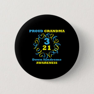 Down Syndrome Awareness Proud Grandma 6 Cm Round Badge