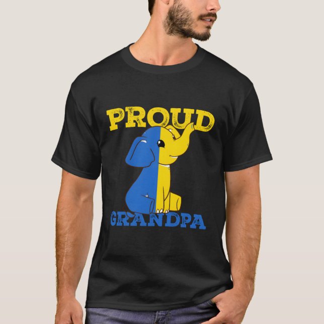 Down Syndrome Awareness Proud Grandpa T-Shirt (Front)