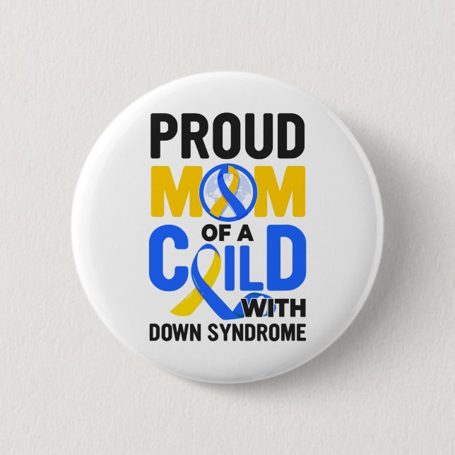Down Syndrome Awareness Proud Mum  6 Cm Round Badge (Front)