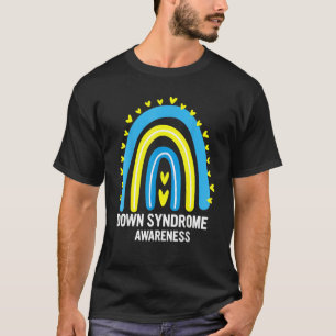 Down Syndrome Awareness Rainbow T21 Yellow Blue Ri T-Shirt