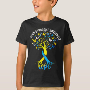 Down syndrome awareness ribbon tree hope t21 men T-Shirt