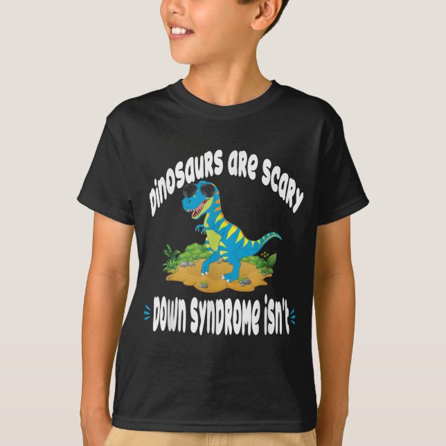 Down Syndrome Awareness s Toddler Boys Girls Dinos T-Shirt (Front)