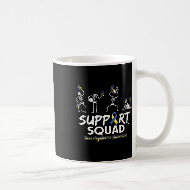 Down Syndrome Awareness Skeleton Support Squad Hal Coffee Mug (Right)