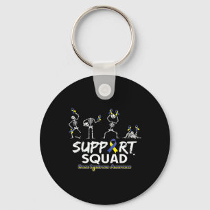 Down Syndrome Awareness Skeleton Support Squad Hal Key Ring