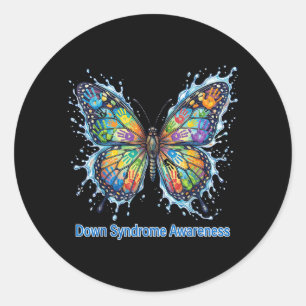 Down Syndrome Awareness Sunflower Ribbon Inclusion Classic Round Sticker