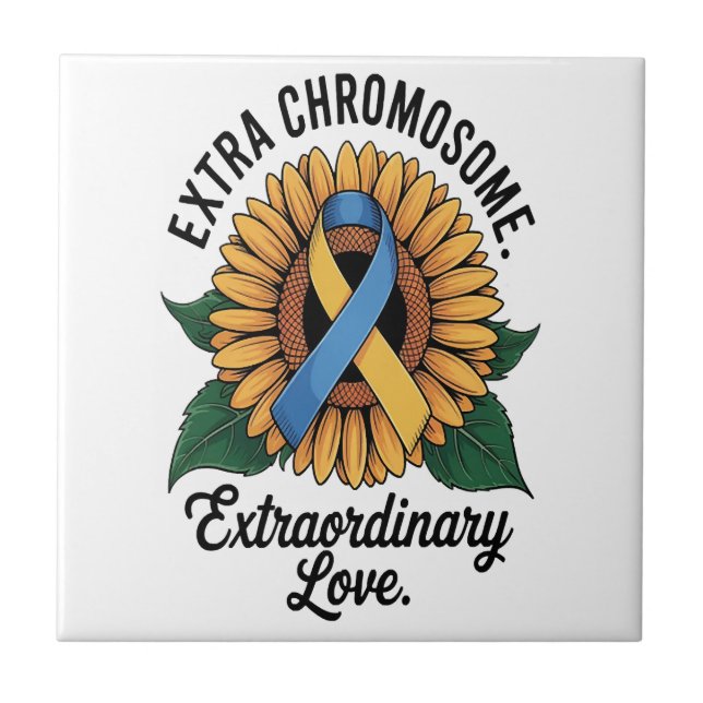 Down Syndrome Awareness Sunflower Tile (Front)