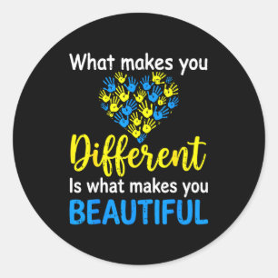Down syndrome awareness support world down syndrom classic round sticker
