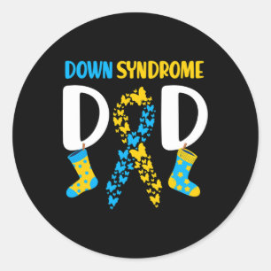 Down Syndrome Awareness T21 Proud Dad Down Syndrom Classic Round Sticker