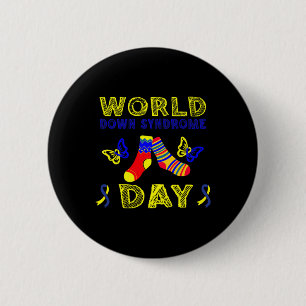 Down Syndrome Awareness T21 Rock Your Socks 6 Cm Round Badge