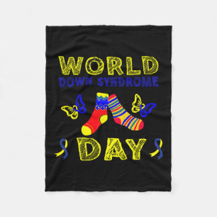 Down Syndrome Awareness T21 Rock Your Socks Fleece Blanket