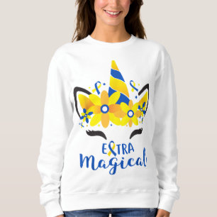 Down Syndrome Awareness Unicorn Girl Mum Extra Mag Sweatshirt