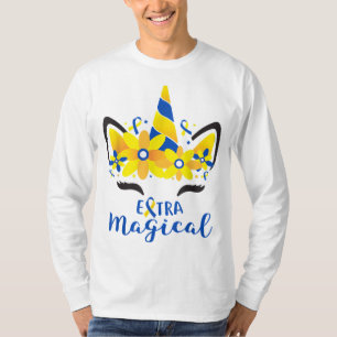 Down Syndrome Awareness Unicorn Girl Mum Extra Mag T-Shirt