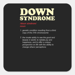 Down Syndrome Awareness Unique Genetics and Square Sticker