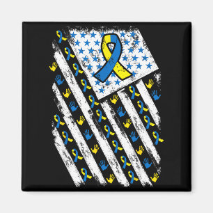 Down Syndrome Awareness Usa American Flag Men Wome Magnet