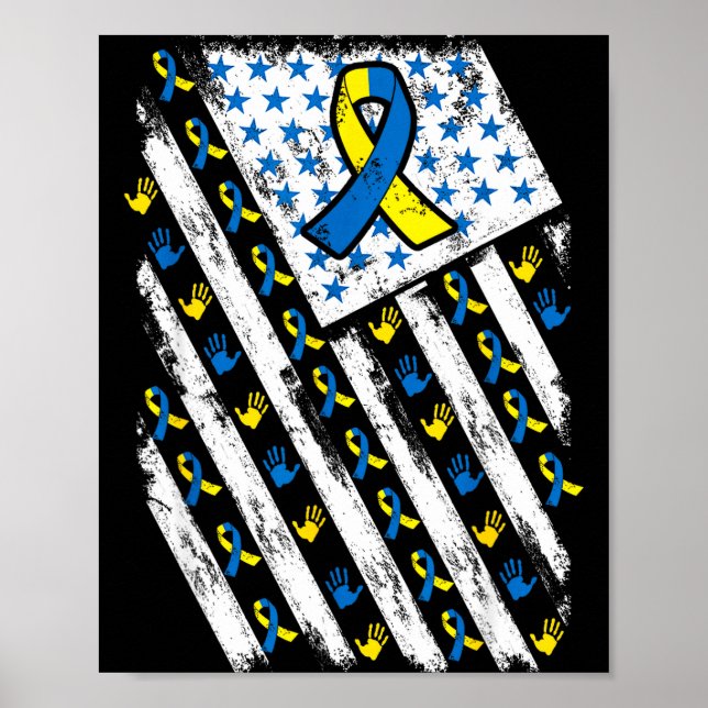 Down Syndrome Awareness Usa American Flag Men Wome Poster (Front)