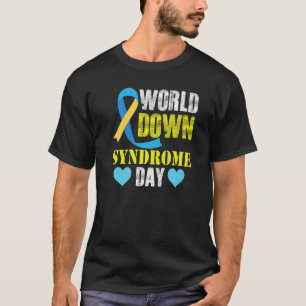 Down Syndrome Awareness World Day T21 Yellow Blue  T-Shirt