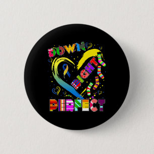 Down Syndrome Blue Ribbon Rock Your Sock T21 Aware 6 Cm Round Badge