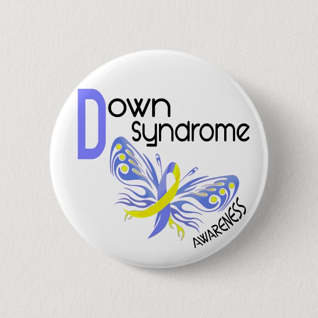 Down Syndrome BUTTERFLY 3.1 6 Cm Round Badge (Front)