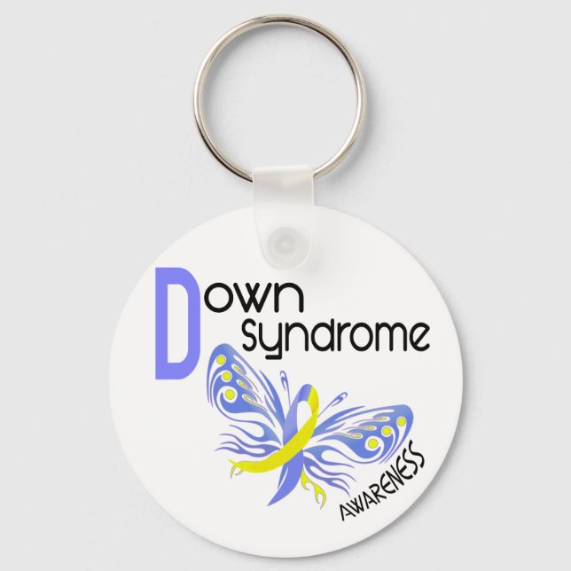 Down Syndrome BUTTERFLY 3.1 Key Ring (Front)