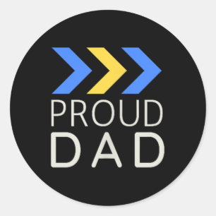 Down Syndrome Dad Shirt - Down Syndrome Shirts For Classic Round Sticker