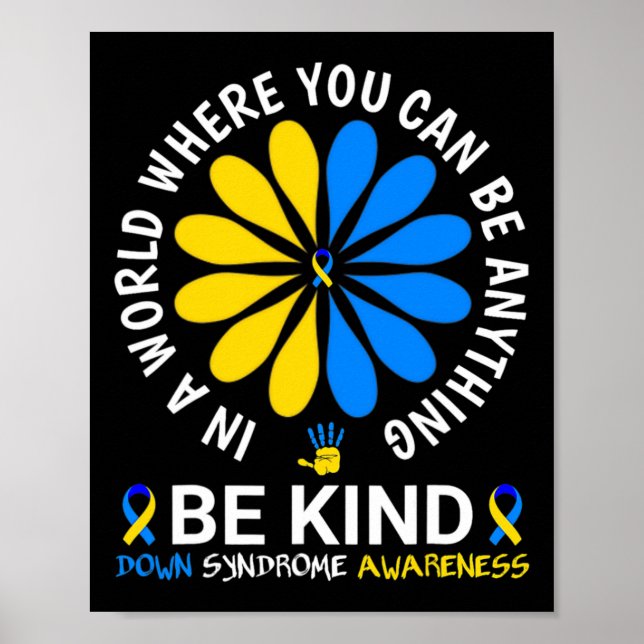 Down Syndrome Day 2024 Be Kind Down Syndrome Aware Poster (Front)