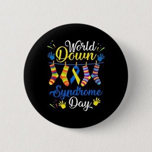 Down Syndrome Day Awareness Socks 21 March 6 Cm Round Badge