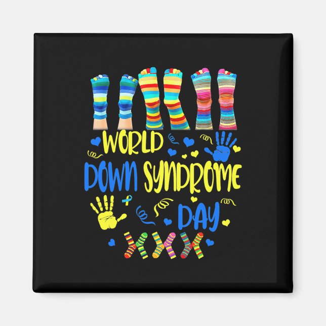 Down Syndrome Day Awareness Socks Down Right  Magnet (Front)
