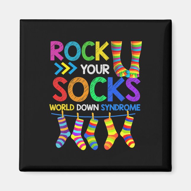 Down Syndrome Day Rock Your Socks Awareness 1  Magnet (Front)