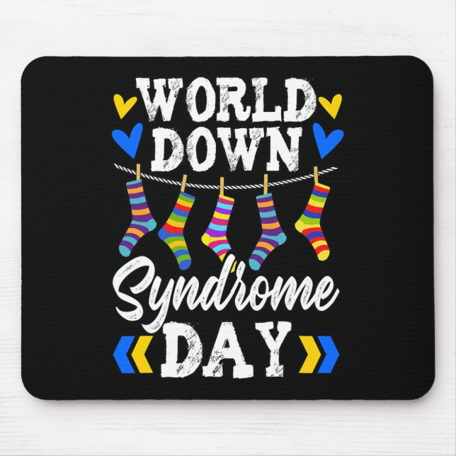 Down Syndrome Day Socks Down Syndrome Awareness 2  Mouse Mat (Front)