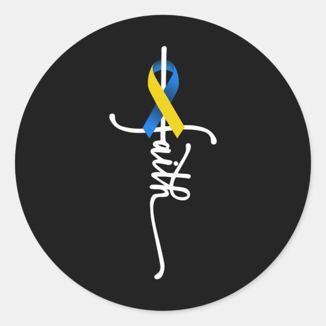 Down Syndrome Faith Down Syndrome Awareness Gifts  Classic Round Sticker (Front)