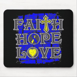 Down Syndrome Faith Hope Love Mouse Mat