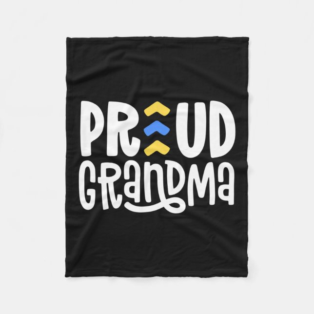 Down Syndrome Grandma Awareness Gift Lucky Arrows  Fleece Blanket (Front)