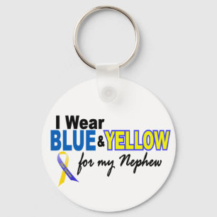 Down Syndrome I Wear Blue & Yellow For My Nephew 2 Key Ring