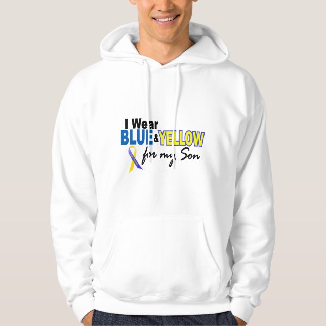 Down Syndrome I Wear Blue & Yellow For My Son 2 Hoodie (Front)